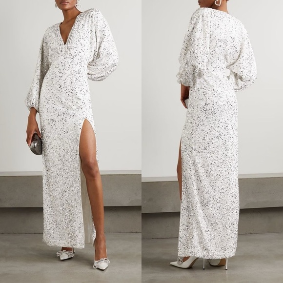 Retrofete Camille Sequin Dress in White Size Medium NWT - Picture 3 of 15